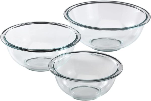 (3-Piece) Glass Mixing Bowls Set For Prepping